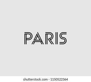 PARIS Minimalist Modern Typography Vector Tee Graphic Design