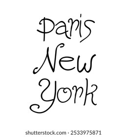Paris Nova Iorque, Design gráfico impressão t-shirts moda, ilustração, vetor, cartazes, cartões, adesivos, caneca