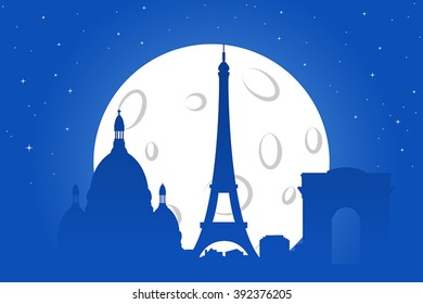 Paris Night Silhouette