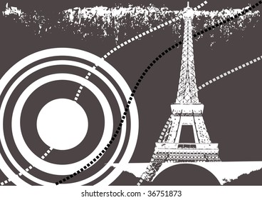 paris on a grunge background