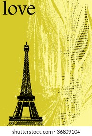 paris on a vintage background