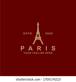 Paris outline logo design template