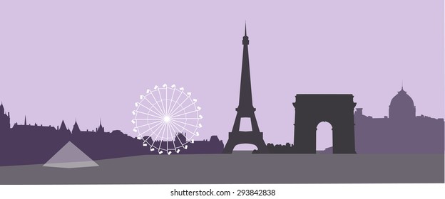 Paris panorama vector