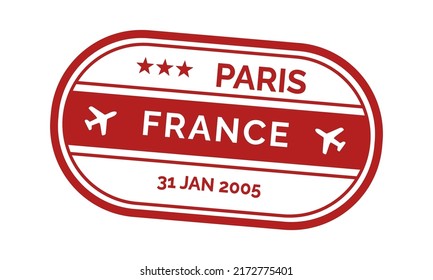 Paris Passport Stamp. Vector Illustration