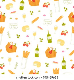 Paris Picnic Seamless Pattern