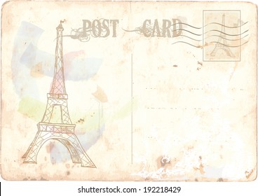 Paris. Postcard. Old Paper