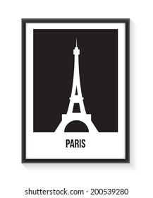 Paris poster with black frame