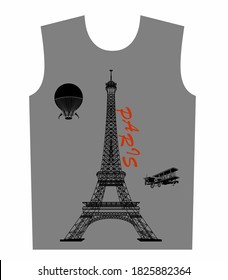 paris print para vector gráfico de camisetas