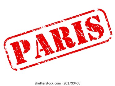 Paris red stamp text on white