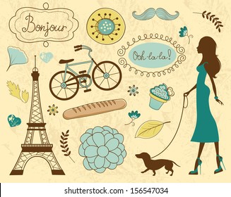 Paris related items illustration 