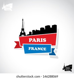Paris ribbon banner - vector illustration