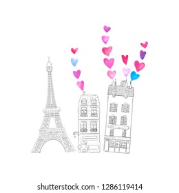 Paris romantic landmark card