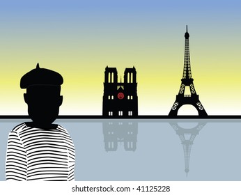 paris scenery vector