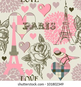 Paris seamless pattern