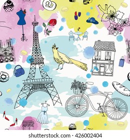 Paris seamless pattern