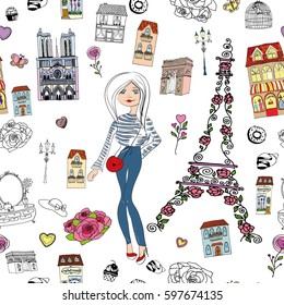 Paris seamless pattern