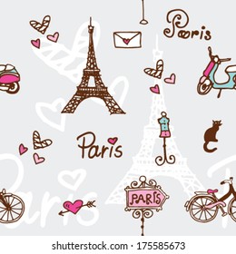 Paris seamless pattern background