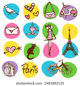 Paris, Motif Harmonieux, Dessin, Joli design