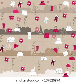 Paris seamless pattern vector