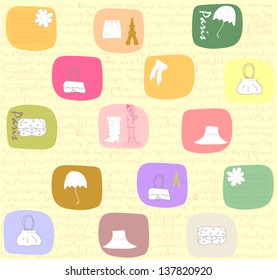 Paris Seamless pattern vector background
