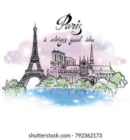 Paris Sketched illustration