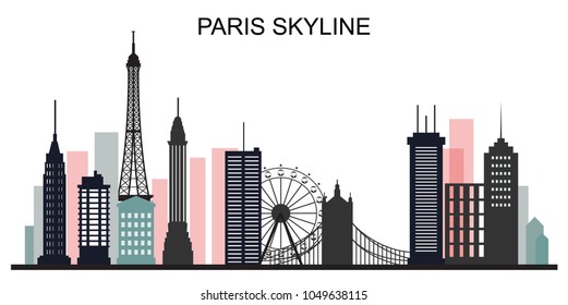 Paris skyline creative background