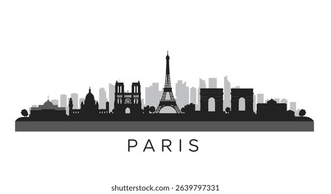 Paris Skyline France Silhouette Travel Landmark.