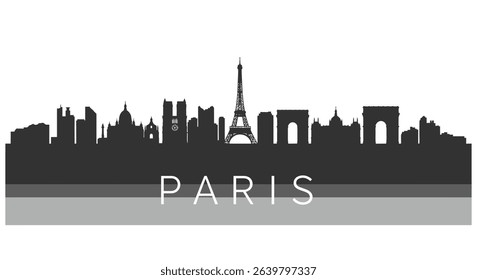Paris Skyline France Vector Illustration.
