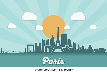 Paris skyline - France - vector illustration