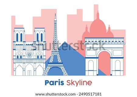 Paris skyline Modern cityscape Vector illustration