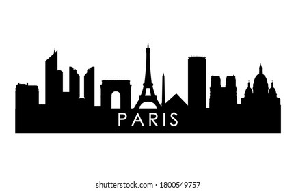 Paris skyline silhouette. Black London city design isolated on white background. 