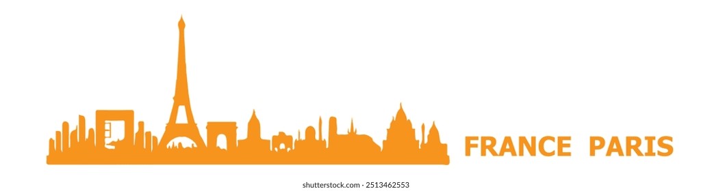 Paris Skyline Silhouette vector art. Eps 10