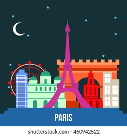 Paris Skyline Vector Illustration. Great City Skyline