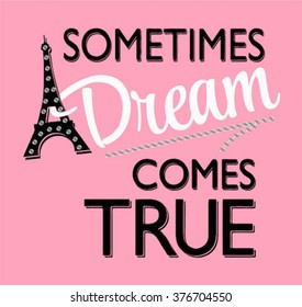 paris slogan graphic for t-shirt