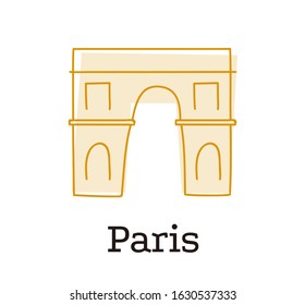 Paris souvenir. Arc de Triomphe in cute style