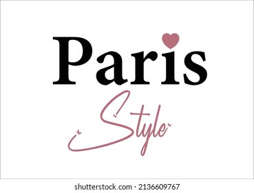 Paris style pink lettering vector design hand drawn