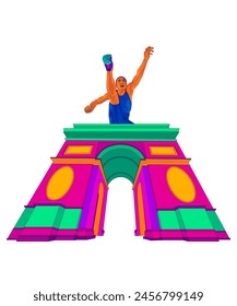 Paris Summer Games Colourful Illustrations, Sports, Athletics 