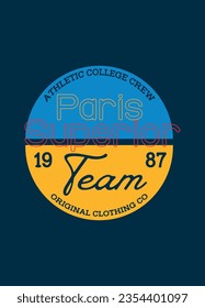 paris superior team,t-shirt design fashion vector