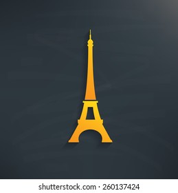 Paris symbol on blackboard background,clean vector