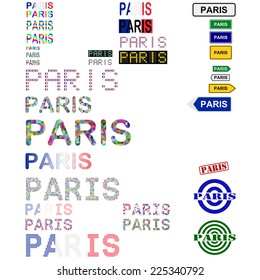 Paris text design set