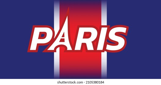 Paris text icon vector template