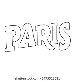 Letras de texto de París. Arte vectorial dibujado a mano.