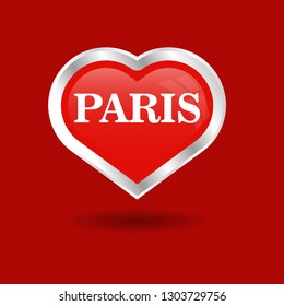 Paris text on heart