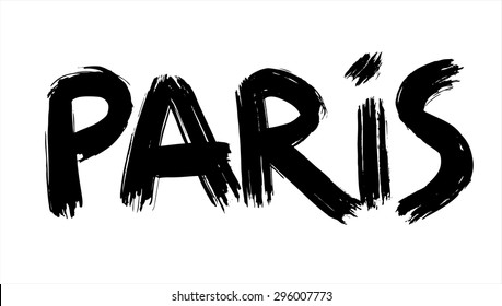 paris title. grunge brush stroke
