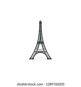 paris tower famous tourism stock vector isolated object