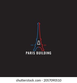 PARIS TOWER LINE LOGO VECTOR ILLUSTRATION DESIGN