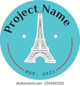 Logo del proyecto de la torre de París para impresión y diseño