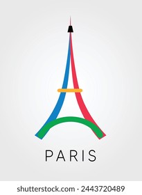 Paris tower vector colourful logo