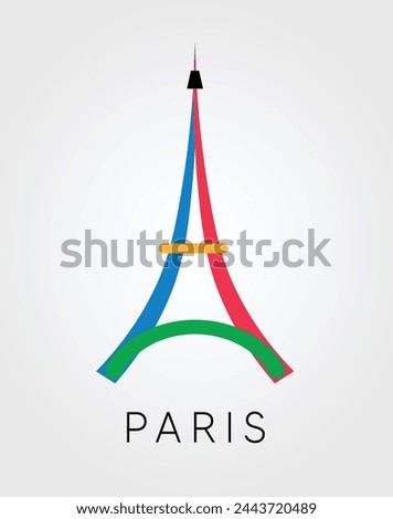 Paris tower vector colourful logo