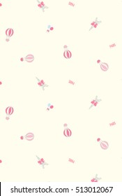 Paris travel icon pattern with air balloons.